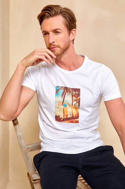 SURFY MAN T- SHIRT - WHITE - Thumbnail