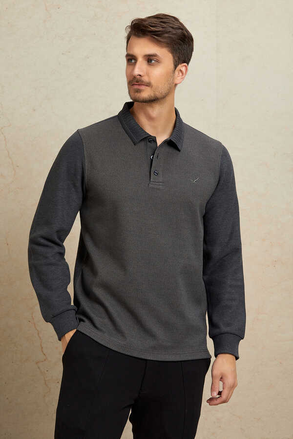 Haki Polo Sweatshirt - 4