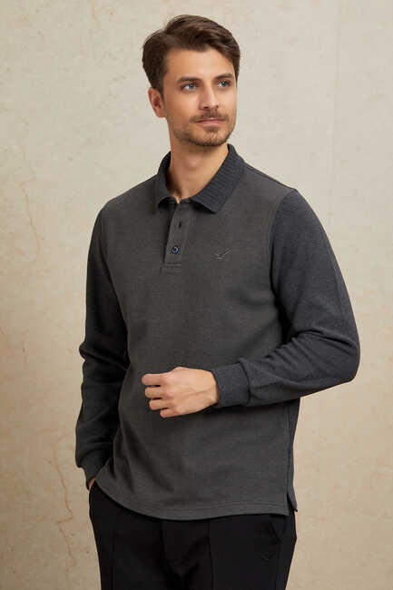 Haki Polo Sweatshirt - SMILE