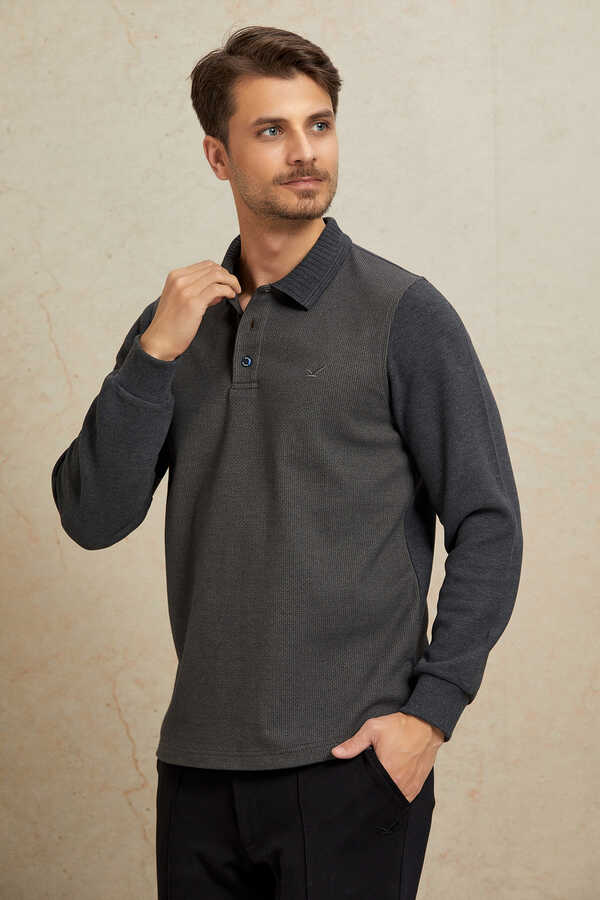 Haki Polo Sweatshirt - 5