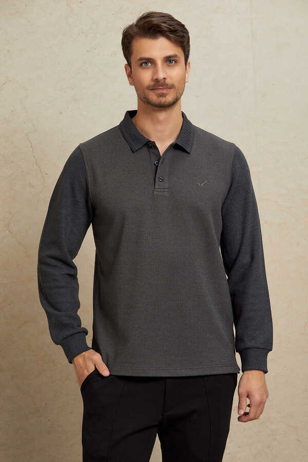 Haki Polo Sweatshirt - 7