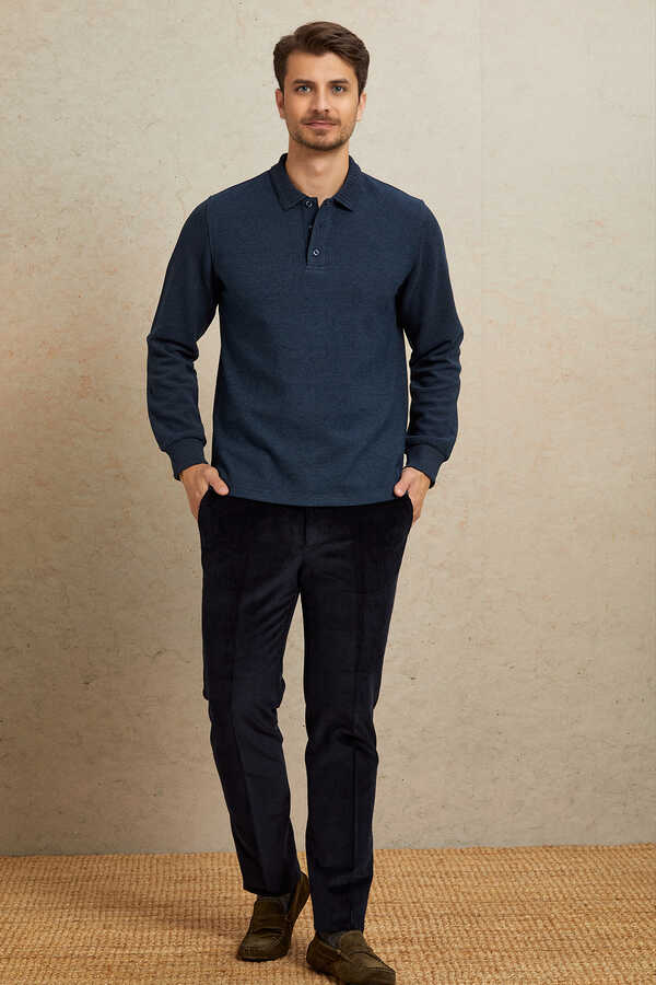 İndigo Polo Sweatshirt - 4