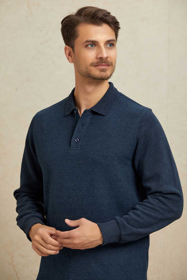 İndigo Polo Sweatshirt - 3