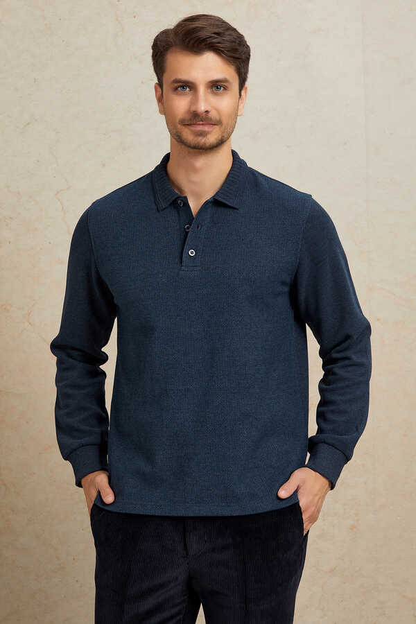 İndigo Polo Sweatshirt - 5