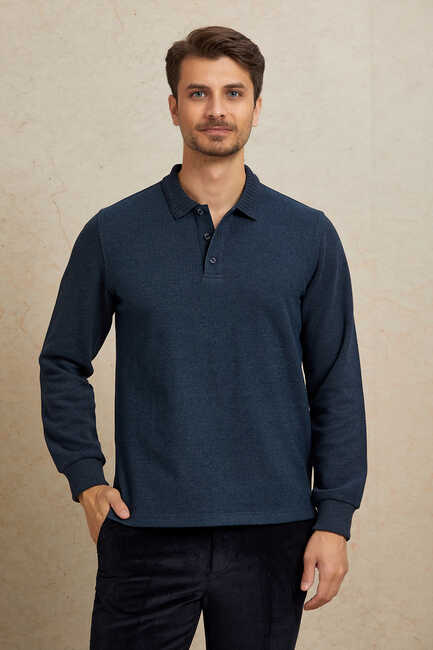 İndigo Polo Sweatshirt 