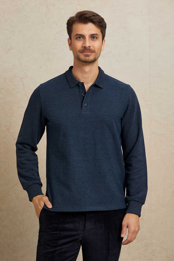 İndigo Polo Sweatshirt - 1