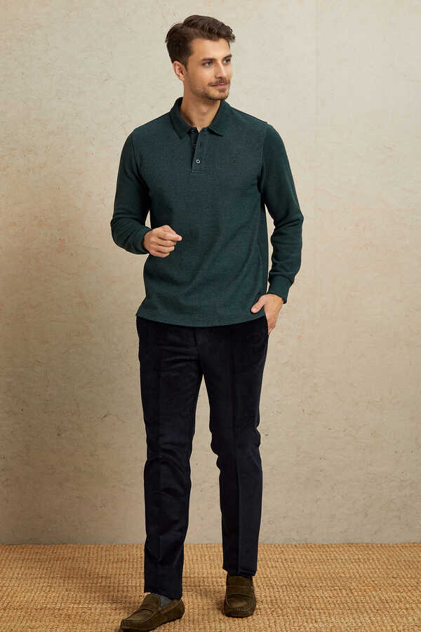 Yeşil Polo Sweatshirt - 3