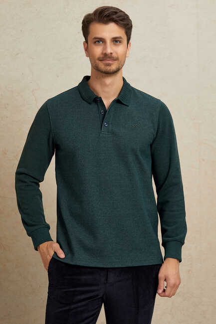 Yeşil Polo Sweatshirt 