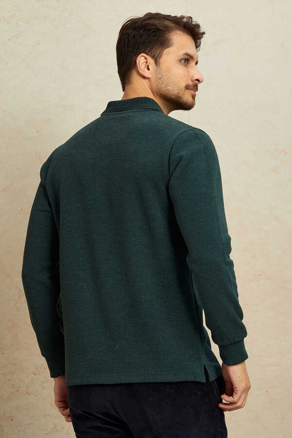 Yeşil Polo Sweatshirt - 7