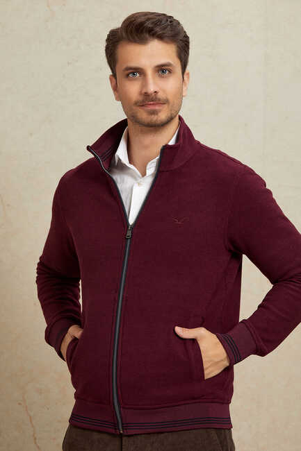 Bordo Pamuklu Sweatshirt 