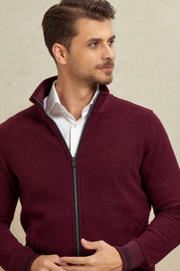 Bordo Sweat Ceket - 3