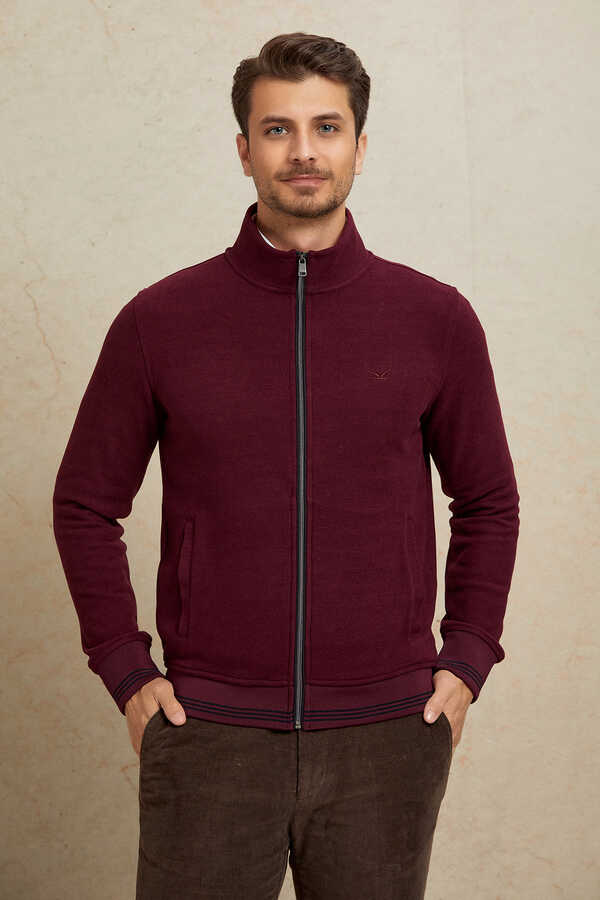 Bordo Sweat Ceket - 4