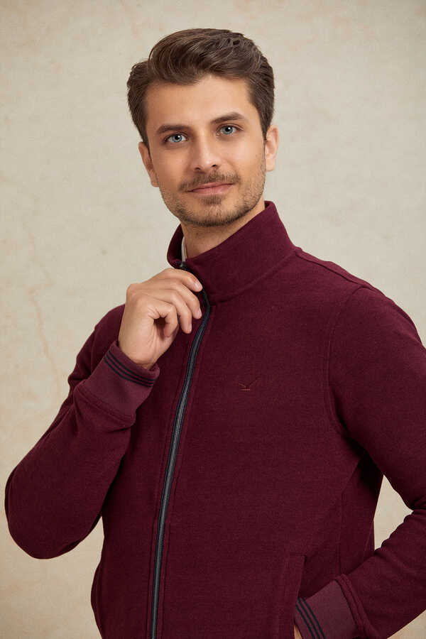 Bordo Sweat Ceket - 5