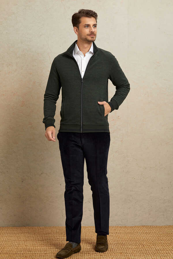 Haki Sweat Ceket - 3