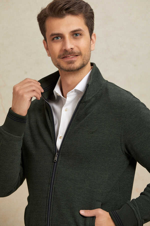 Haki Sweat Ceket - 5