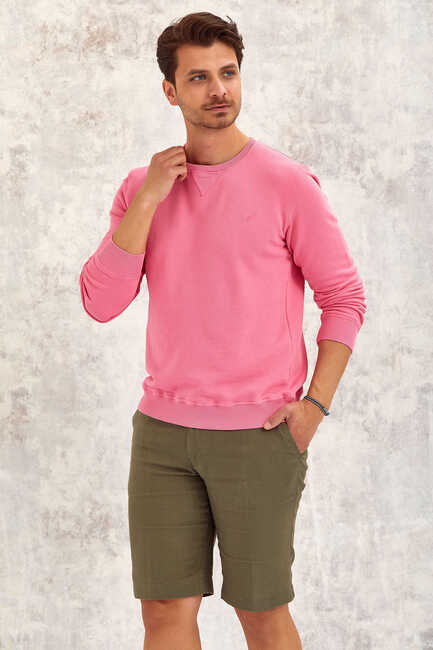  - TILLER BİSİKLET YAKA SWEATSHIRT - PEMBE (1)