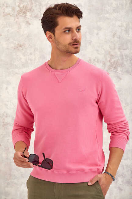 TILLER BİSİKLET YAKA SWEATSHIRT - PEMBE - Thumbnail