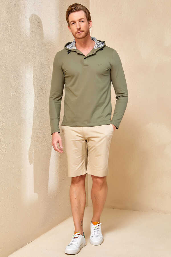 Haki Kapüşonlu Hoody - 3