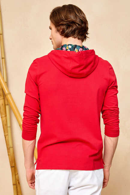 TOBAGO HOODY SWEATSHIRT - RED - Thumbnail