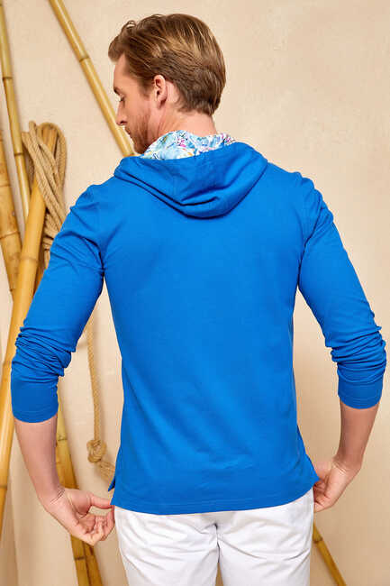 TOBAGO HOODY SWEATSHIRT - SAX - Thumbnail