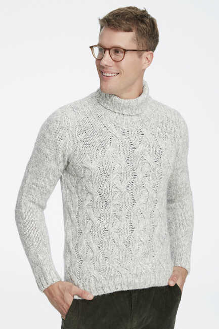 SMILE - JAQUARD ROLL NECK PULLOVER