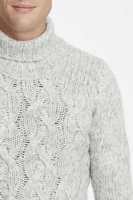 JAQUARD ROLL NECK PULLOVER - Thumbnail