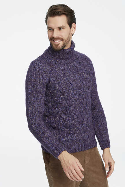 JAQUARD ROLL NECK PULLOVER - Thumbnail