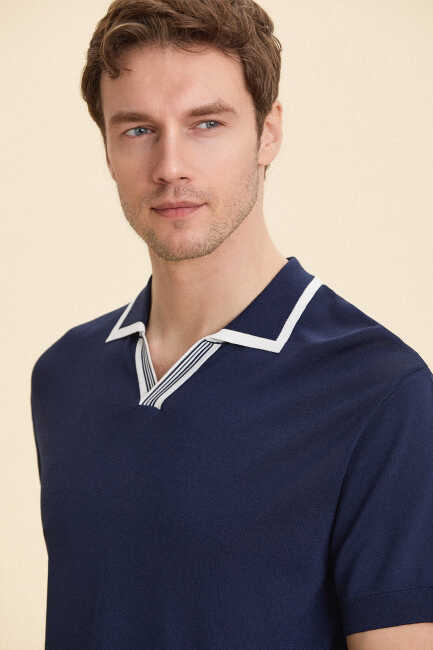 Navy Blue Polo Knitwear Lacivert