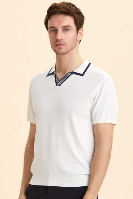 Off White Polo Knitwear Kırık Beyaz