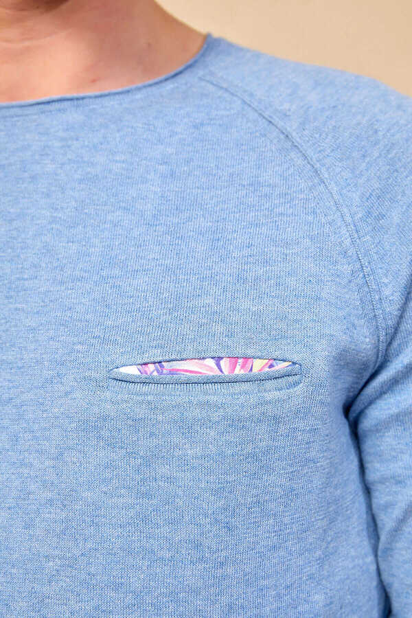 VINCENT ROUND NECK KNITWEAR - BLUE - 5