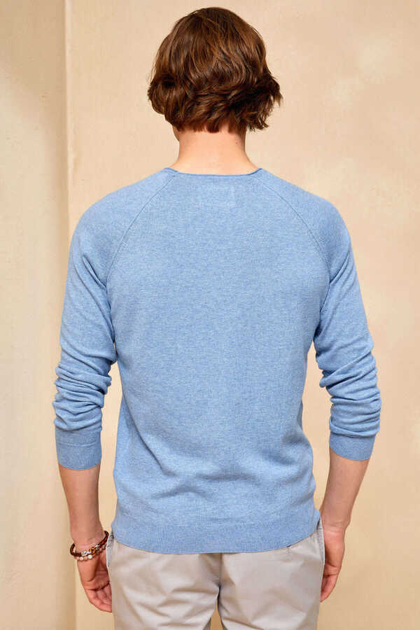 VINCENT ROUND NECK KNITWEAR - BLUE - 6