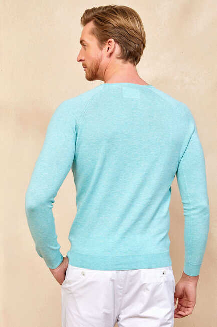 VINCENT ROUND NECK KNITWEAR - MINT - Thumbnail