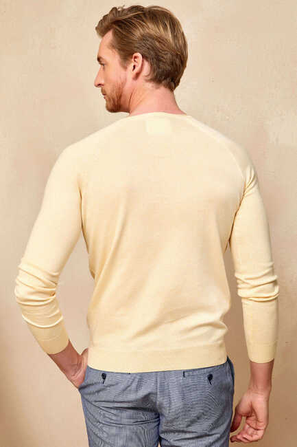 VINCENT ROUND NECK KNITWEAR - YELLOW - Thumbnail