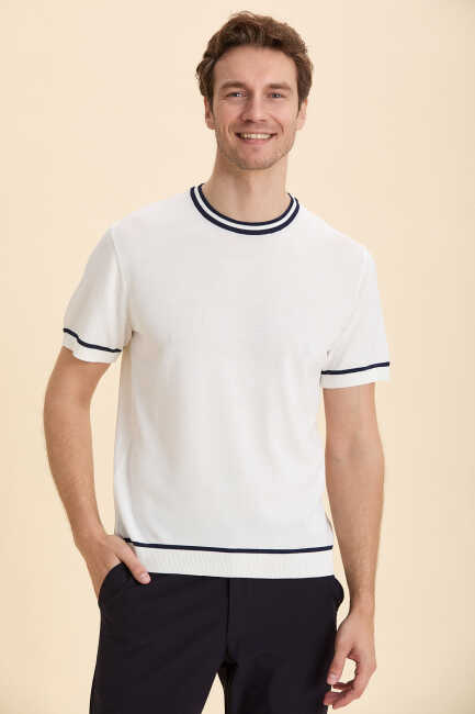 Off-White Crew Neck Knitwear Kırık Beyaz